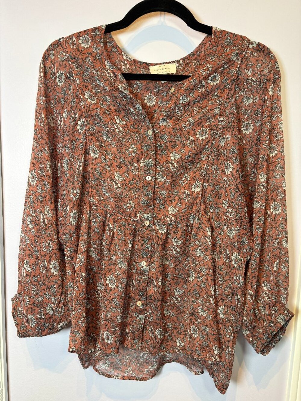 Lucky Brand Boho Chic Blouse Size Medium